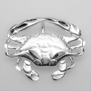 925 Sterling Silver Diamond Cut Crab Slide
